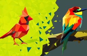 Triangulated Bird Origami Styled Bird in Adobe Illustrator