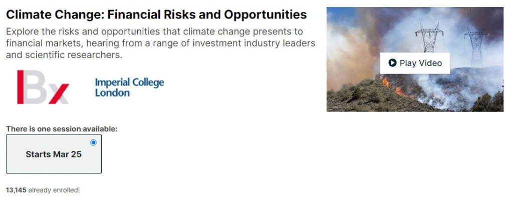 Climate change Financial Risk and opportunities