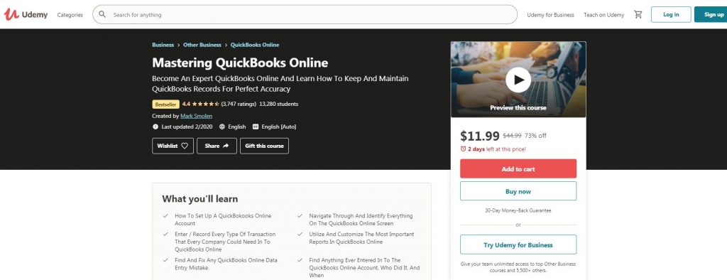 Mstering QuickBook online