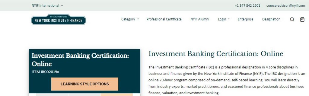 banking certification course