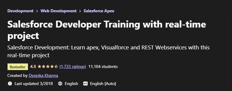 SAlesforce developer training with realtime project