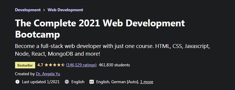 Complete 2021 web development Bootcamp