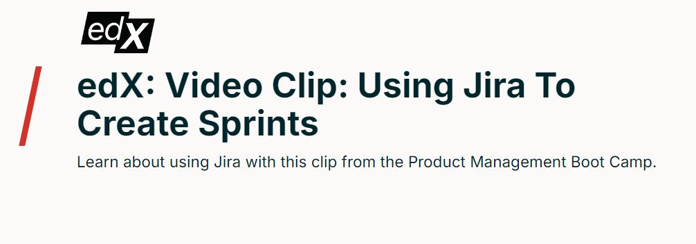 Video Clip: Using Jira To Create Sprints