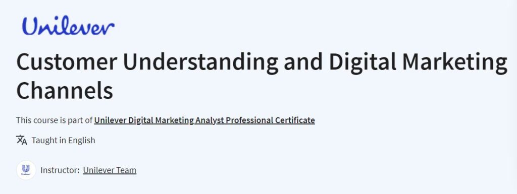 Customer Understanding and Digital Marketing Channels