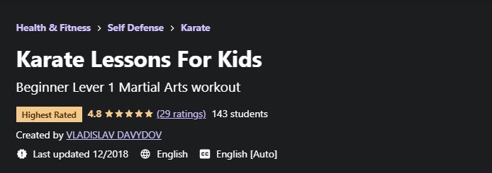 Karate lesson for kids