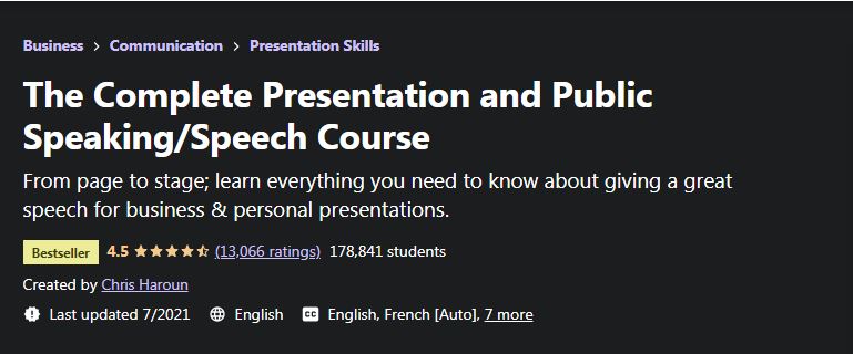 The Complete presentation and public speaking