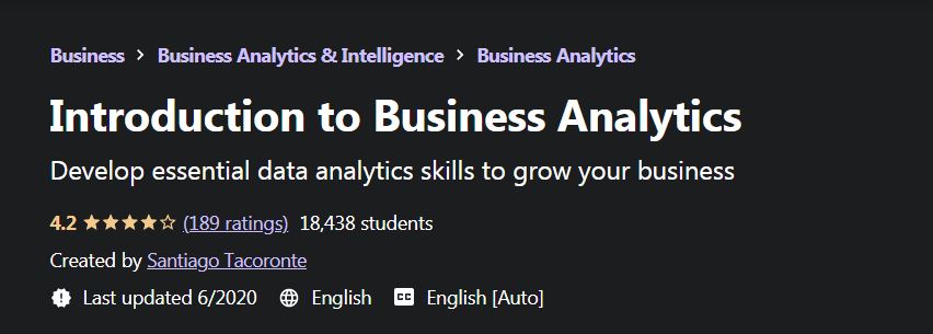 intro to business analytics