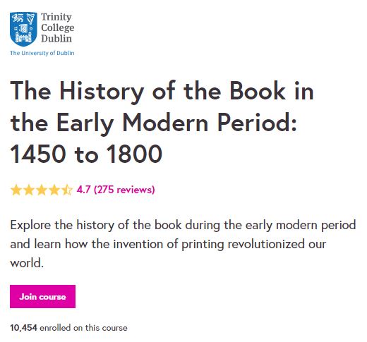 The History of the Book in the Early Modern Period- 1450 to 1800