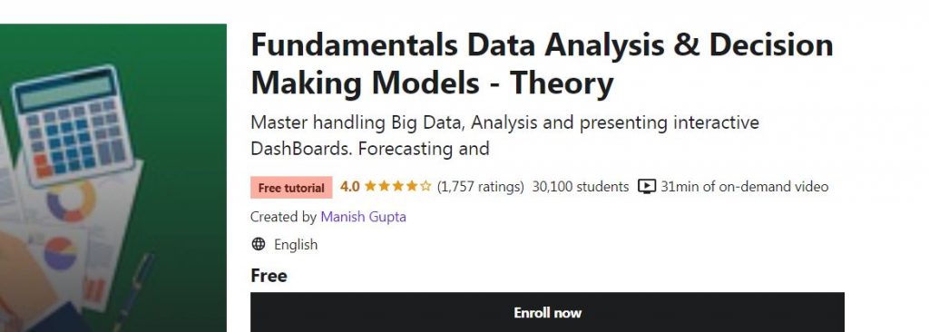 Fundamentals Data Analysis & Decision Making Models - Theory