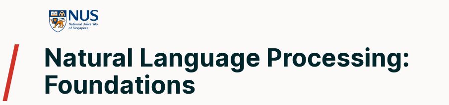 Natural Language Processing - Foundations