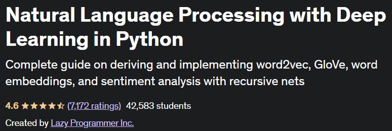 Natural Language Processing with Deep Learning in Python