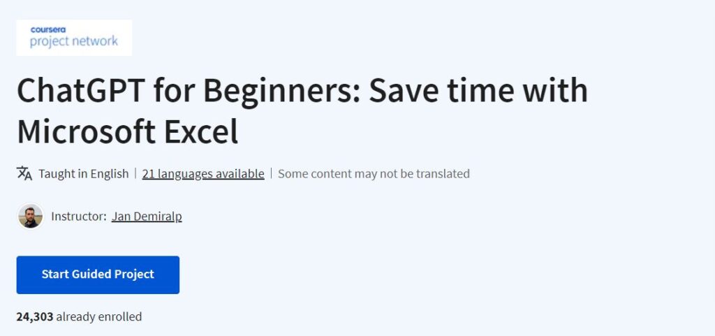 ChatGPT for Beginners: Save time with Microsoft Excel