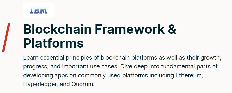 Blockchain Framework & Platforms