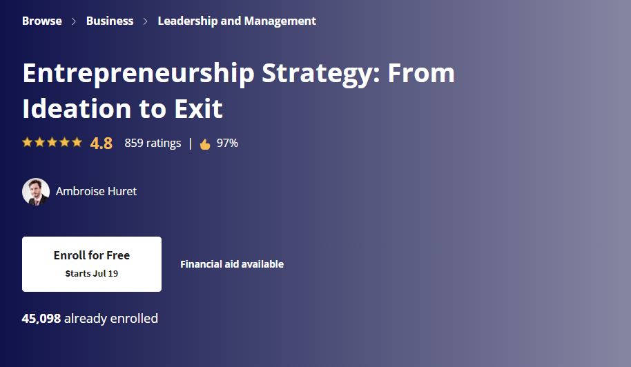 Entrepreneurship Strategy: From Ideation to Exit