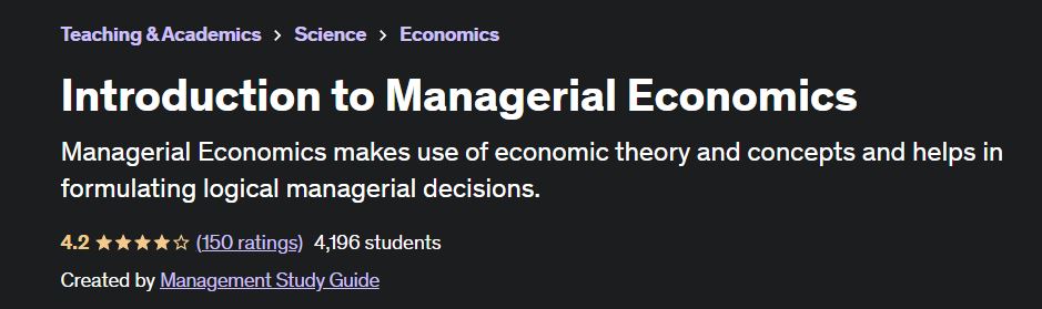 Introduction to Managerial Economics