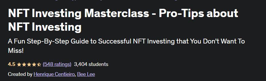 NFT Investing Masterclass - Pro-Tips about NFT Investing