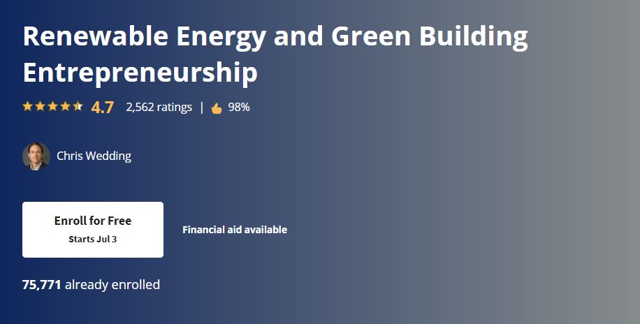 Renewable Energy and Green Building Entrepreneurship