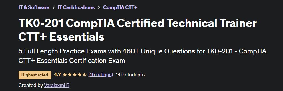 TK0-201 CompTIA Certified Technical Trainer CTT+ Essentials