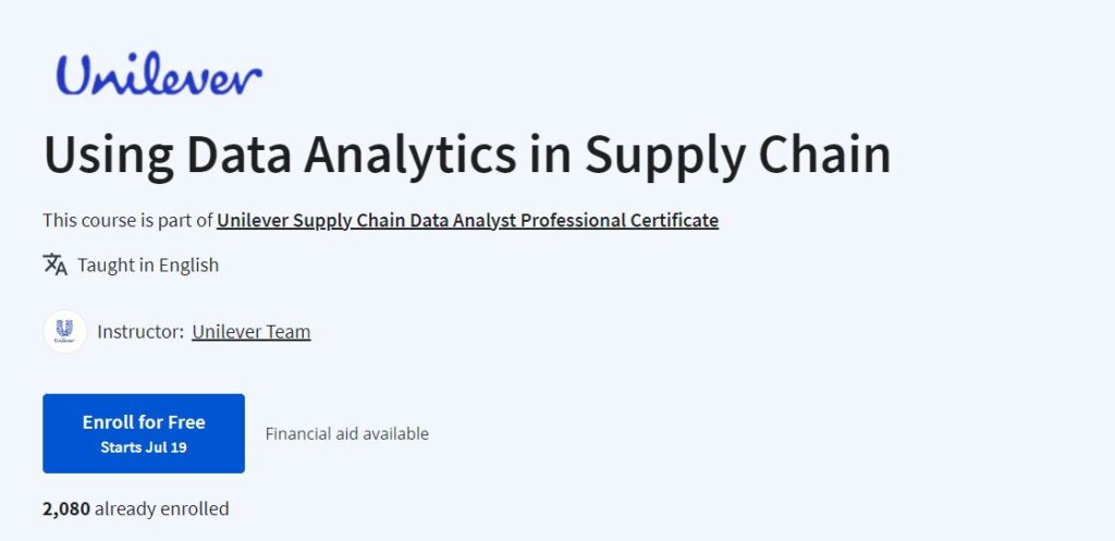 Using Data Analytics in Supply Chain