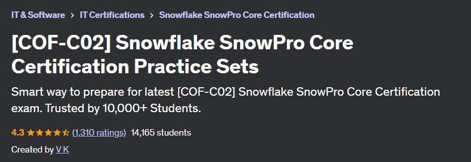 [COF-C02] Snowflake SnowPro Core Certification Practice Sets