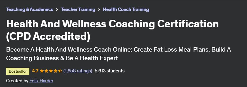 Health And Wellness Coaching Certification (CPD Accredited)