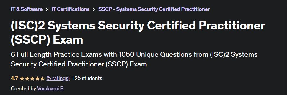 (ISC)2 Systems Security Certified Practitioner (SSCP) Exam