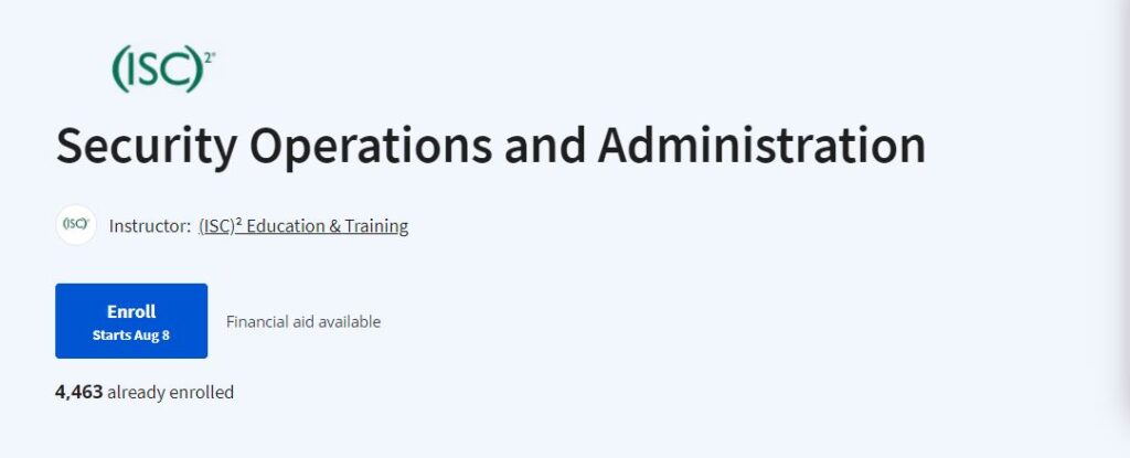 Security Operations and Administration