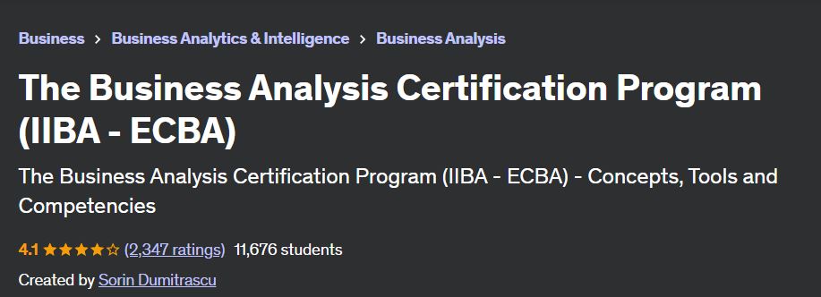 7 Best + Free IIBA ECBA Certification Training Courses