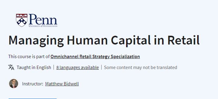 Managing Human Capital in Retail