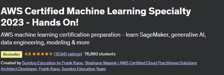 AWS Certified Machine Learning Specialty 2023 - Hands On!