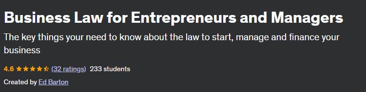 Business Law for Entrepreneurs and Managers 