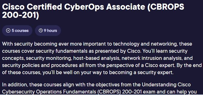 Cisco Certified CyberOps Associate (CBROPS 200-201)