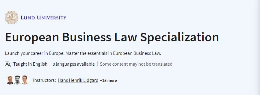 European Business Law Specialization