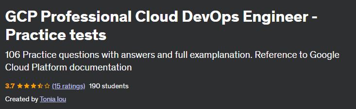 GCP Professional Cloud DevOps Engineer - Practice tests