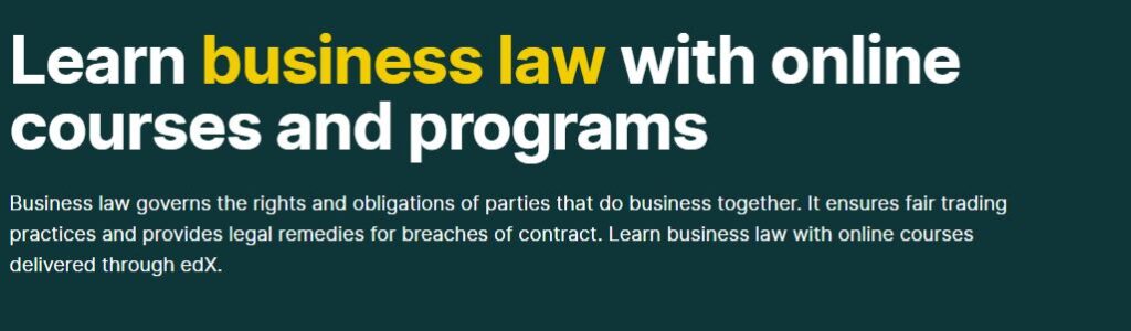 Learn business law with online courses and programs