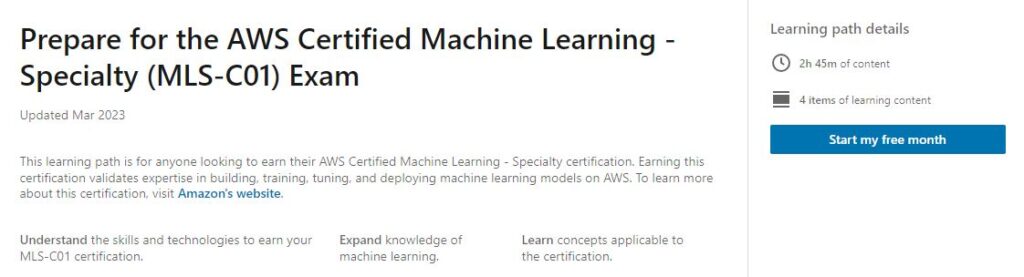 Prepare for the AWS Certified Machine Learning - Specialty (MLS-C01) Exam