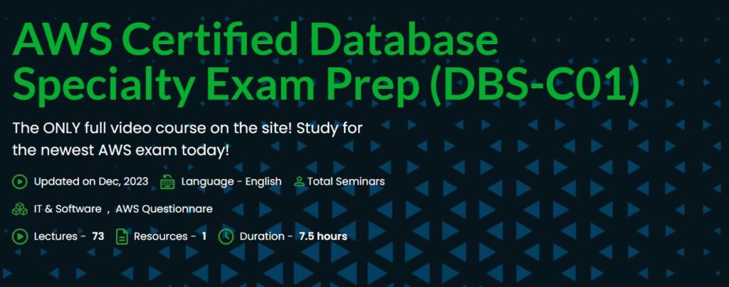 AWS Certified Database Specialty Exam Prep (DBS-C01)