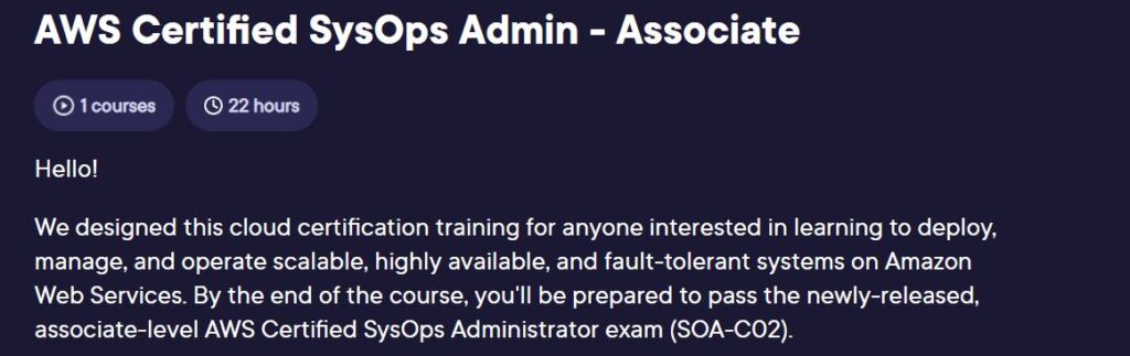 AWS Certified SysOps Admin - Associate