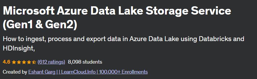 Microsoft Azure Data Lake Storage Service (Gen1 & Gen2)