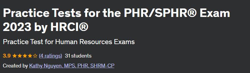 Practice Tests for the PHR/SPHR® Exam 2023 by HRCI®