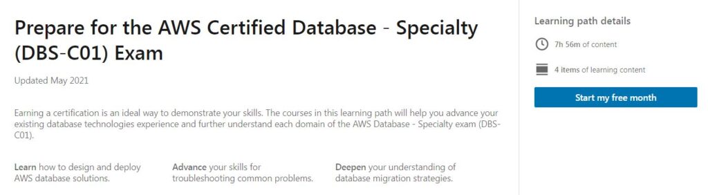 Prepare for the AWS Certified Database - Specialty (DBS-C01) Exam