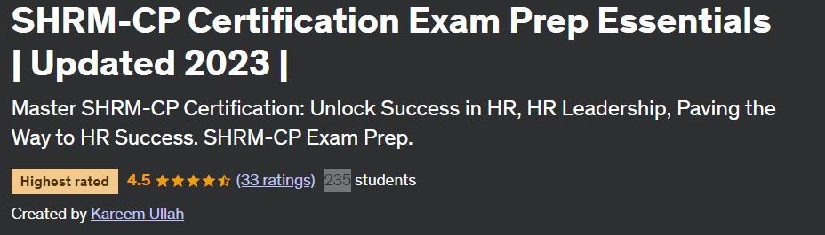 SHRM-CP Certification Exam Prep Essentials | Updated 2023 |