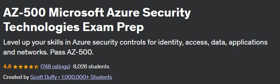 AZ-500 Microsoft Azure Security Technologies Exam Prep