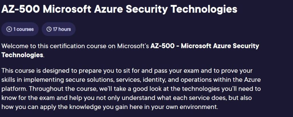 AZ-500 Microsoft Azure Security Technologies