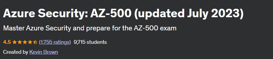 Azure Security: AZ-500 (updated July 2023)