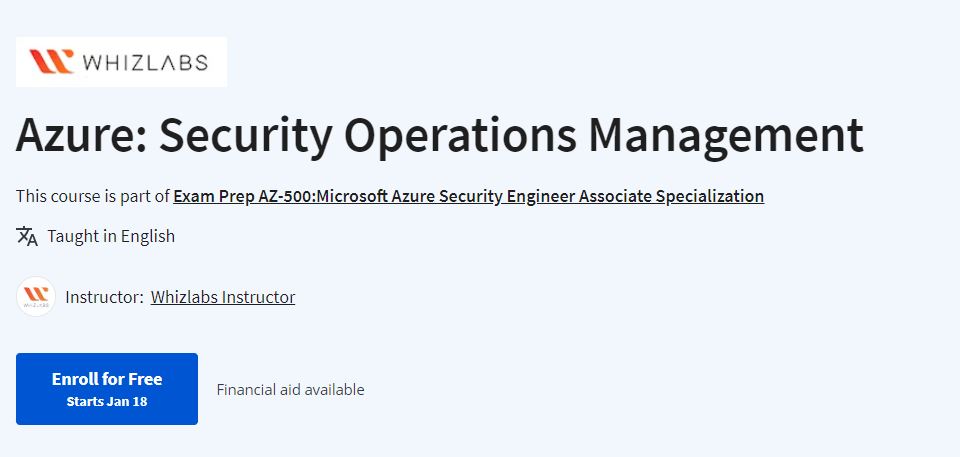 Azure: Security Operations Management