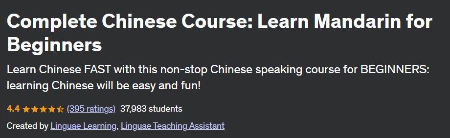 Complete Chinese Course: Learn Mandarin for Beginners