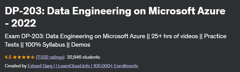 DP-203: Data Engineering on Microsoft Azure - 2022