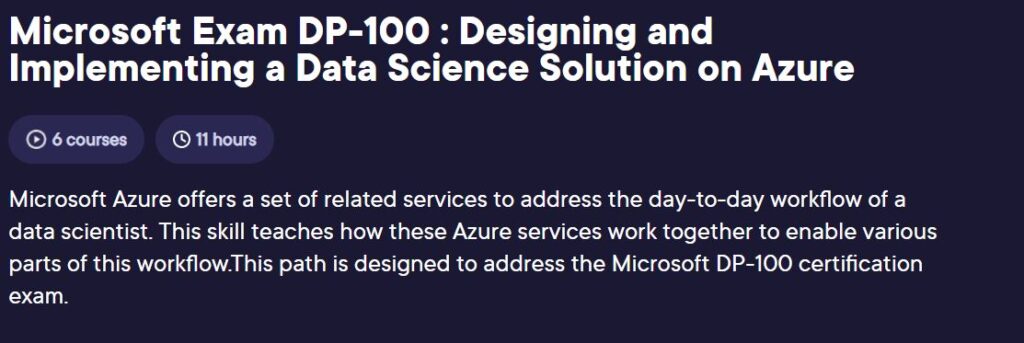 Microsoft Exam DP-100 : Designing and Implementing a Data Science Solution on Azure