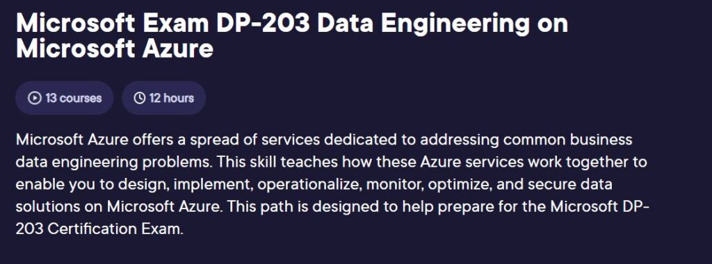 Microsoft Exam DP-203 Data Engineering on Microsoft Azure